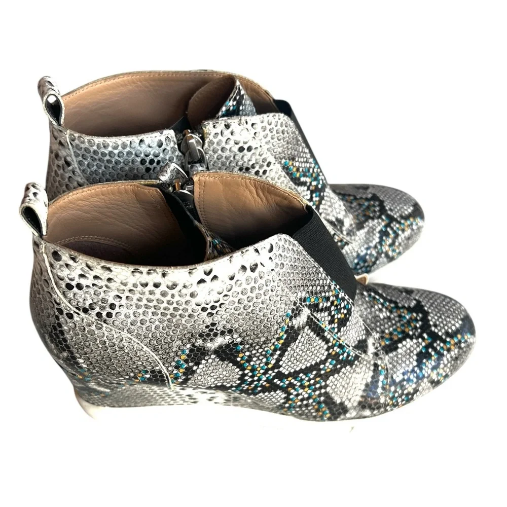 Linea Paolo Snake Skin Print Wedge Sneakers